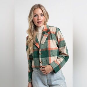 Plaid crop jacket